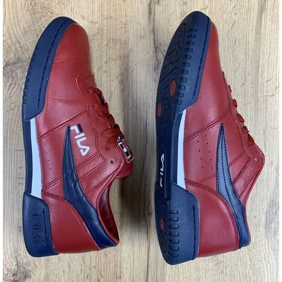 Fila Original Fitness Sneakers Mens 8 Red Navy White 90's Hip Hop 11F16LT-640 - Picture 10 of 16